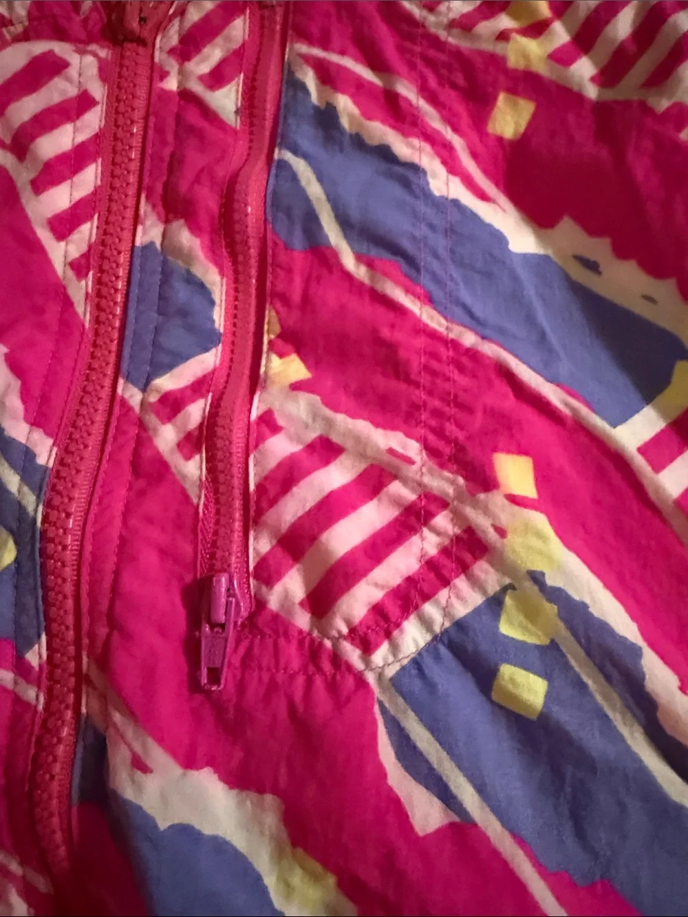 Nike Pink, Purple and Yellow Geometric Hooded Windbreaker